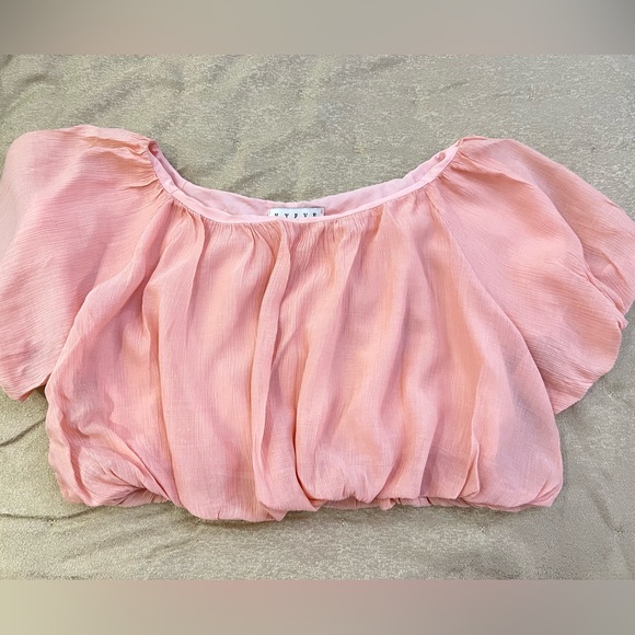 147. HYFVE Light Pink Peasant Top - Picture 2 of 6